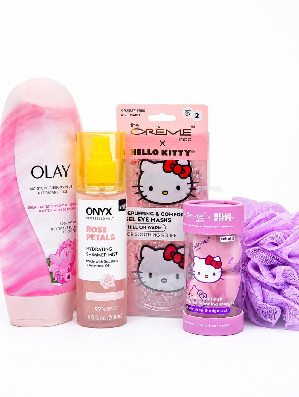 Hello Kitty Self Care Gift Set – Olay + The Crème Shop $50 Retail